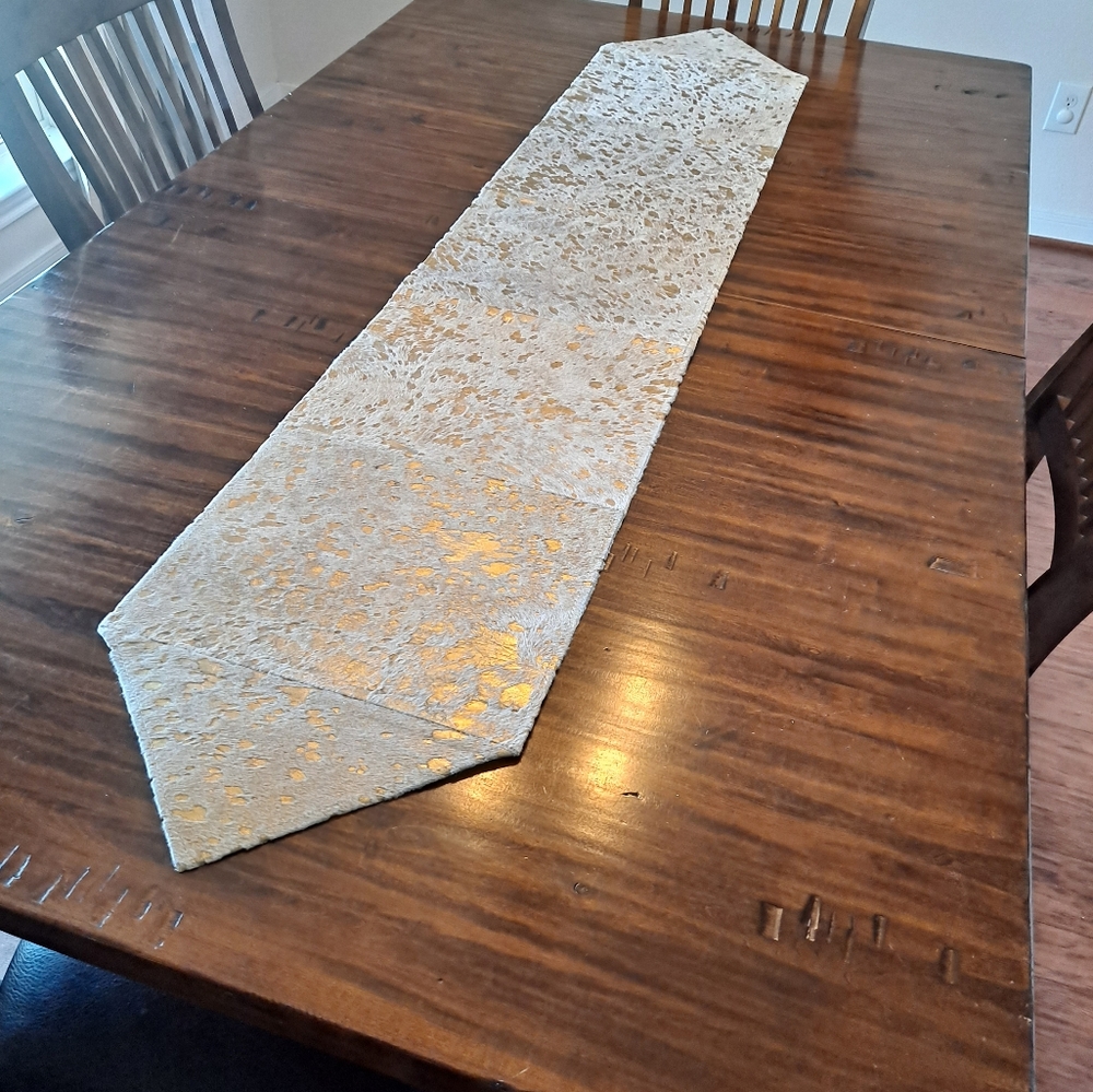 Cow hide table runner